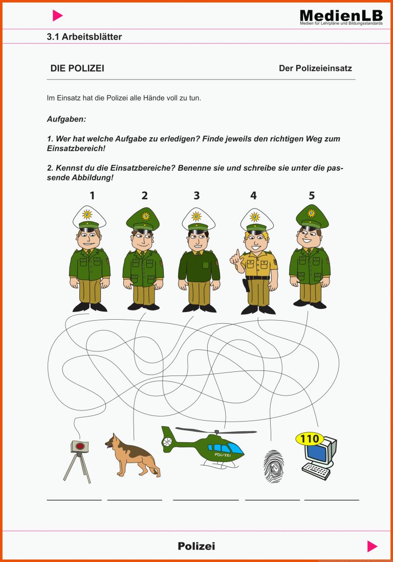 Pin auf Sachunterricht Grundschule Unterrichtsmaterialien für polizei kindergarten arbeitsblätter