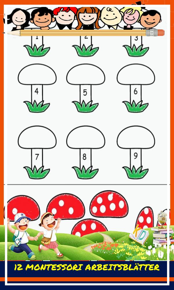 12 Montessori Arbeitsblätter