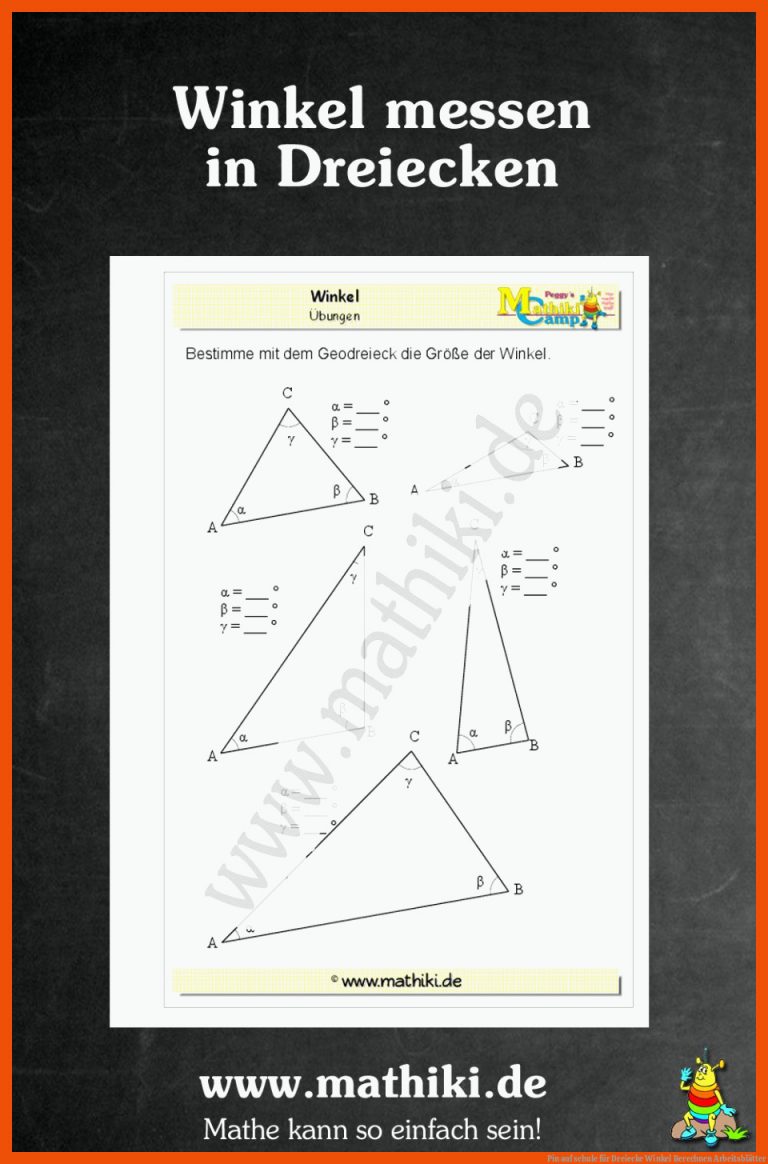 Pin auf schule für dreiecke winkel berechnen arbeitsblätter