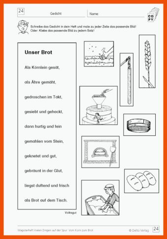 21 Sachunterricht Vom Korn Zum Brot Grundschule Arbeitsblätter