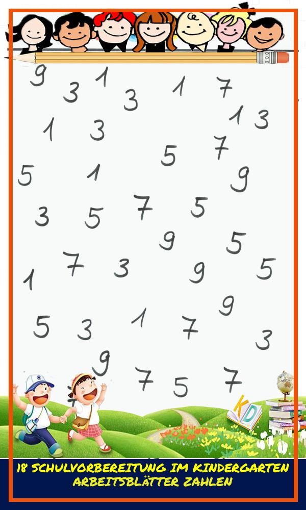 18 Schulvorbereitung Im Kindergarten Arbeitsblätter Zahlen