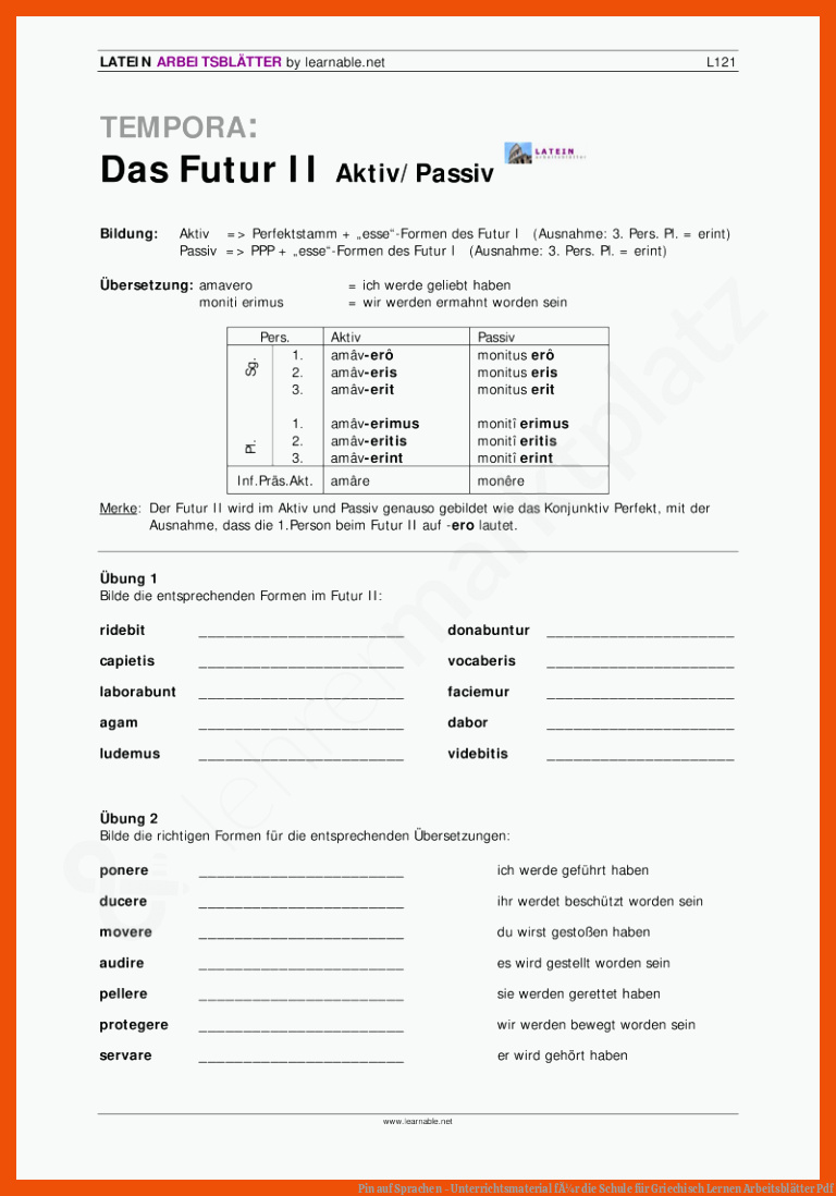 Pin auf Sprachen - Unterrichtsmaterial fÃ¼r die Schule für griechisch lernen arbeitsblätter pdf