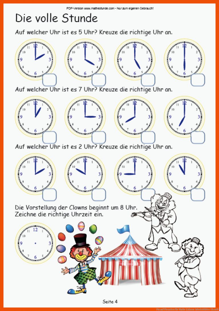 Pin auf Uhrzeiten für mathe 2.klasse arbeitsblätter uhrzeit