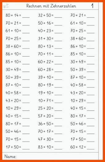 3 Arbeitsblätter Mathe Klasse 2