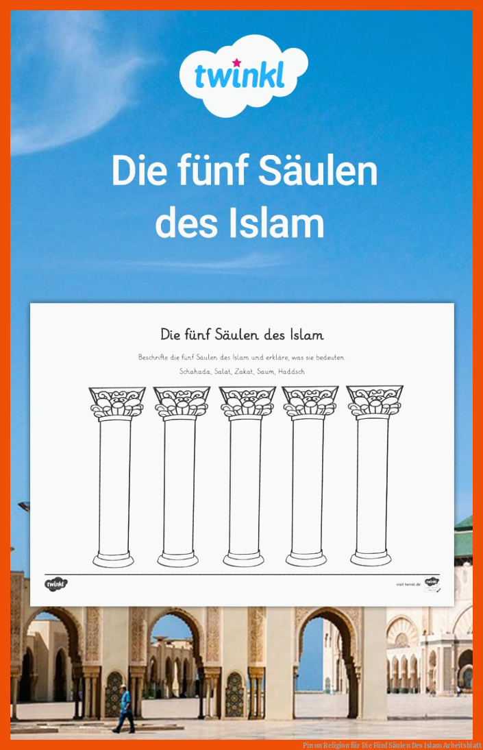 Pin on Religion für die fünf säulen des islam arbeitsblatt