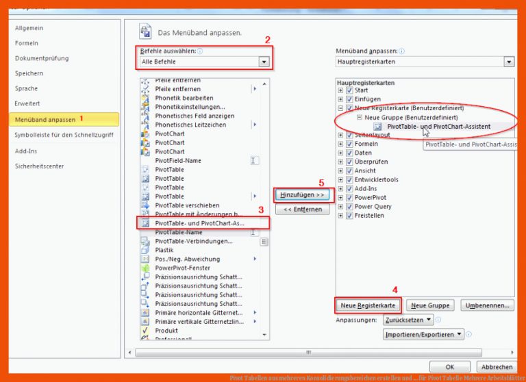 Pivot Tabellen aus mehreren Konsolidierungsbereichen erstellen und ... für pivot tabelle mehrere arbeitsblätter