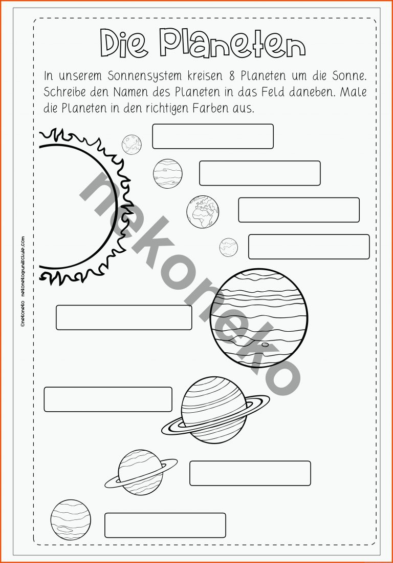 Planeten & Weltraum für weltall und planeten grundschule arbeitsblätter