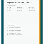 Positive Und Negative Ganze Zahlen Fuer Rechnen Mit Rationale Zahlen Arbeitsblätter Mit Lösungen 7. Klasse