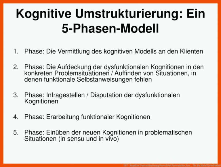 PPT - Kognitive Umstrukturierung PowerPoint Presentation, free ... für abc modell arbeitsblatt
