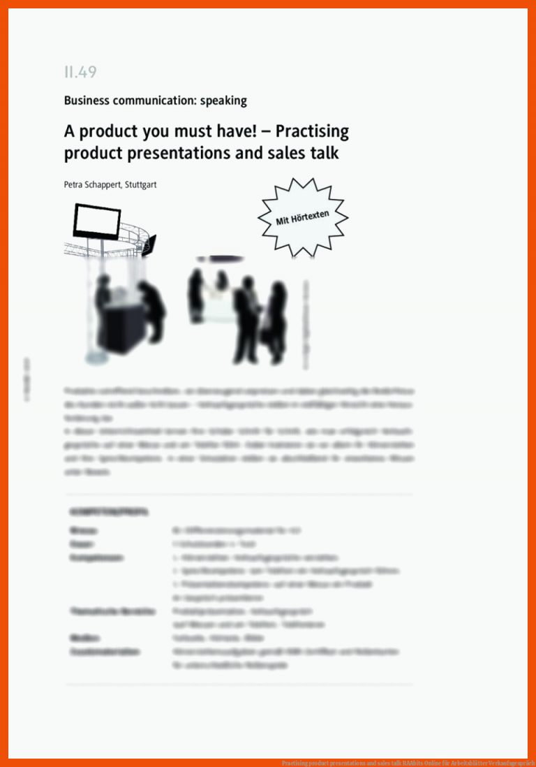 Practising product presentations and sales talk | RAAbits Online für arbeitsblätter verkaufsgespräch
