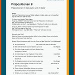 PrÃ¤positionen Fuer Temporale Präpositionen Arbeitsblatt