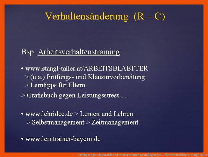 Prfungsangst Diagnostik und Interventionen Grundlagen der ... für arbeitsblätter stangl taller