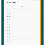 Primzahlen / Primfaktorzerlegung Fuer Arbeitsblatt Primzahlen Material