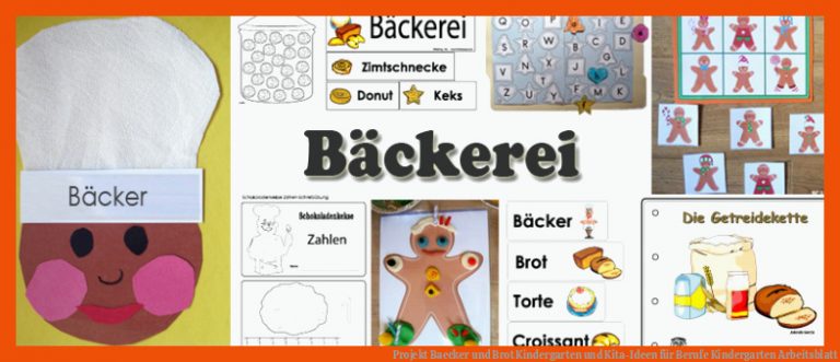 Projekt Baecker und Brot Kindergarten und Kita-Ideen für berufe kindergarten arbeitsblatt