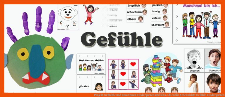 Projekt Gefuehle und Emotionen Kindergarten und Kita-Ideen für arbeitsblatt gefühle kindergarten