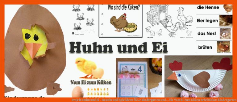 Projekt Huhn und Ei - Basteln und Spielideen fÃ¼r Kindergarten und ... für vom ei zum küken arbeitsblatt kindergarten