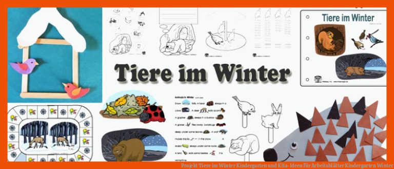 Projekt Tiere im Winter Kindergarten und Kita-Ideen für arbeitsblätter kindergarten winter
