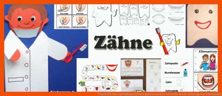 Projekt ZÃ¤hne und Zahnarzt Kindergarten und Kita-Ideen für berufe kindergarten arbeitsblatt