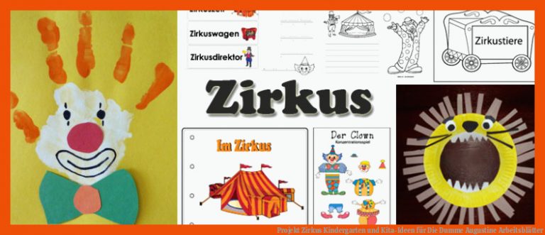 Projekt Zirkus Kindergarten und Kita-Ideen für die dumme augustine arbeitsblätter