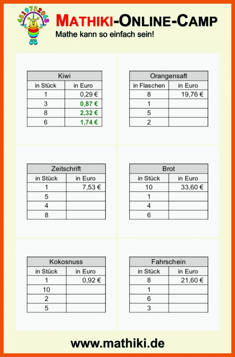 Proportionale Zuordnung (klasse 7/8) Mathe, Matheaufgaben, Dreisatz Fuer Mathe Arbeitsblätter Klasse 7 Mit Lösungen