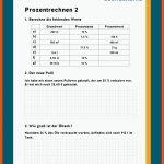 Prozentrechnung Fuer Mathematik Arbeitsblätter Klasse 7