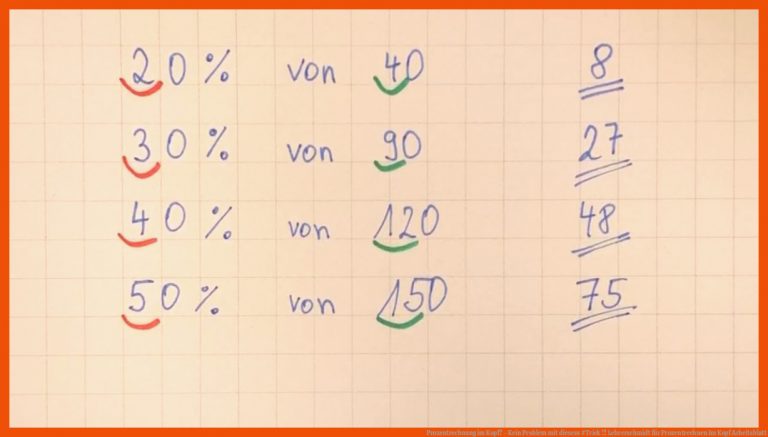 Prozentrechnung Im Kopf? - Kein Problem Mit Diesem #trick !!! Lehrerschmidt Fuer Prozentrechnen Im Kopf Arbeitsblatt