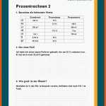 Prozentrechnung - Mathe Fuer Prozentrechnen Im Kopf Arbeitsblatt