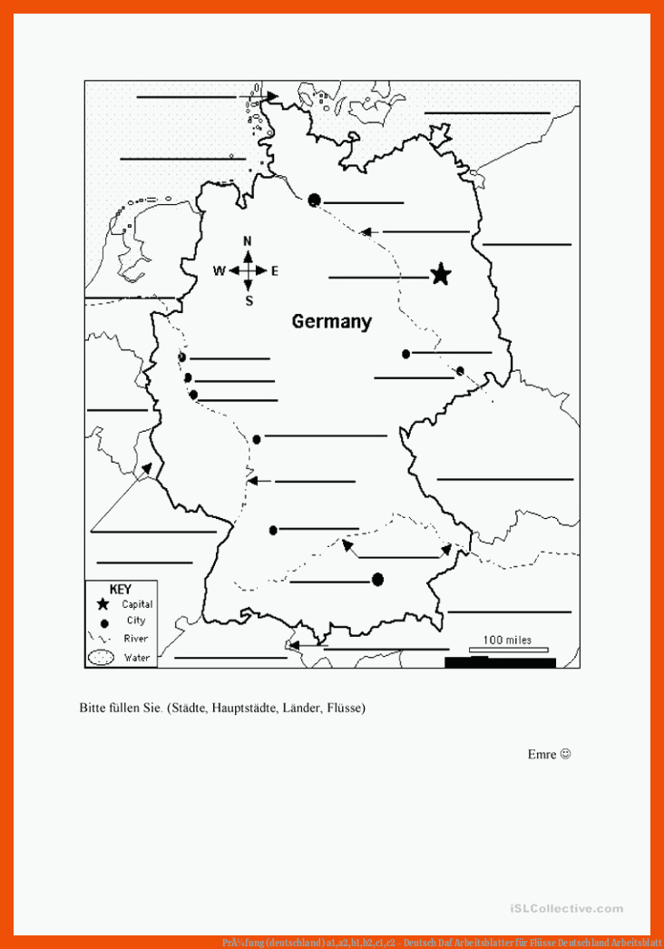PrÃ¼fung (deutschland) a1,a2,b1,b2,c1,c2 - Deutsch Daf Arbeitsblatter für flüsse deutschland arbeitsblatt