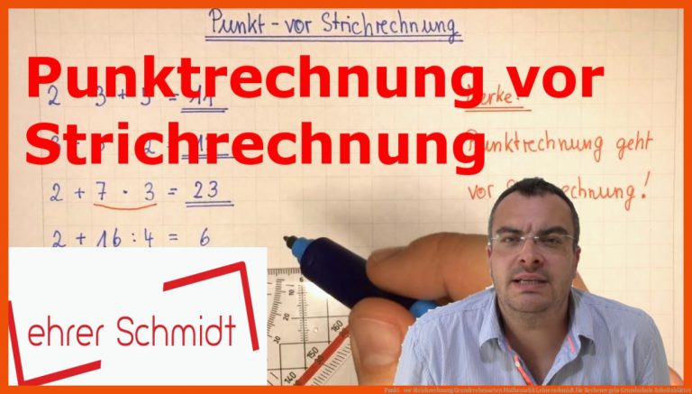 Punkt- Vor Strichrechnung Grundrechenarten Mathematik Lehrerschmidt Fuer Rechenregeln Grundschule Arbeitsblätter