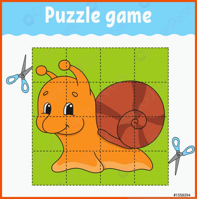 Puzzle-Spiel fÃ¼r Kinder Bildung Entwicklung Arbeitsblatt Lernspiel ... für arbeitsblatt schnecke kindergarten