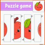 Puzzle-spiel FÃ¼r Kinder Obst Apfel Schneiden Praxis Bildung ... Fuer Arbeitsblatt Apfel Kindergarten