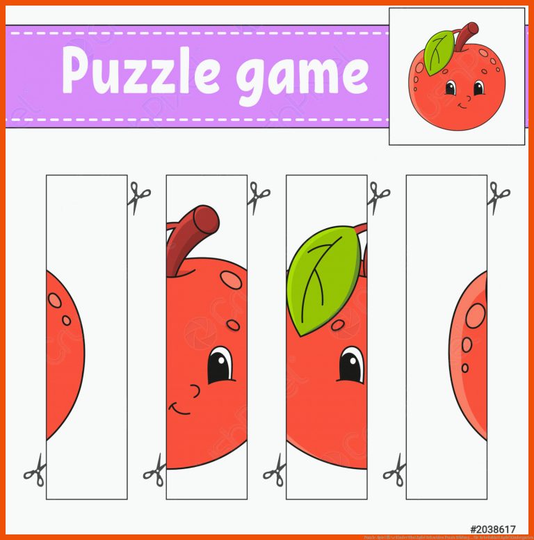 Puzzle-Spiel fÃ¼r Kinder Obst Apfel Schneiden Praxis Bildung ... für arbeitsblatt apfel kindergarten
