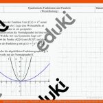 Quadratische Gleichungen / Parabeln (arbeitsblatt Mit LÃ¶sungen, Mathematik) Fuer Quadratische Gleichungen Arbeitsblatt