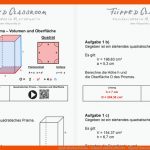 Quadratisches Prisma - Volumen Und OberflÃ¤che - Flipped Classroom ... Fuer Prismen Berechnen Arbeitsblätter