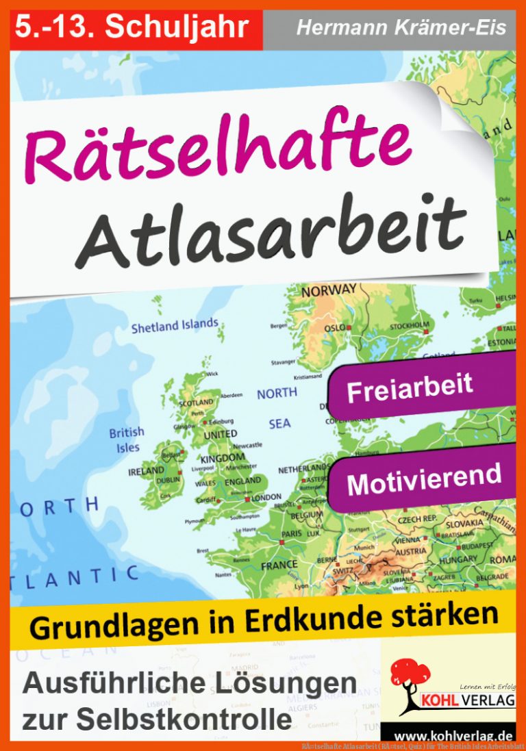 RÃ¤tselhafte atlasarbeit (rÃ¤tsel, Quiz) Fuer the British isles Arbeitsblatt