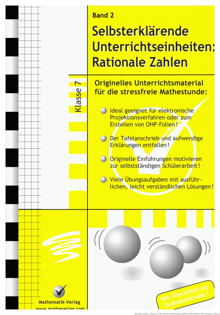 Rationale Zahlen - Klasse 6/7 Fuer Rechnen Mit Rationale Zahlen Arbeitsblätter Mit Lösungen 7. Klasse