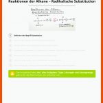 Reaktionen Der Alkane - Radikalische Substitution Pdf Fuer Reaktionstypen Der organischen Chemie Arbeitsblatt