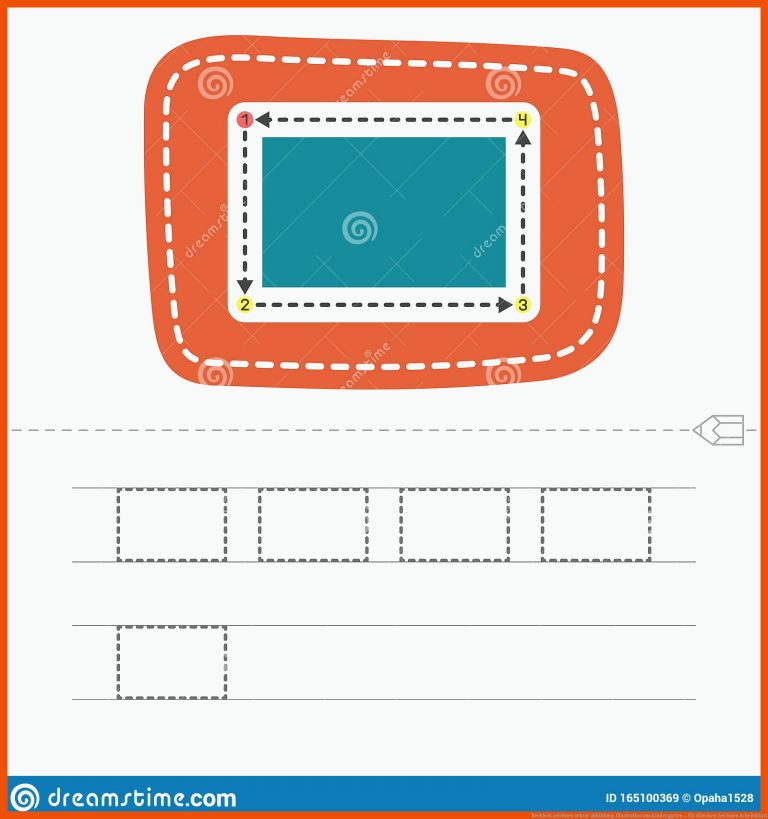 Rechteck zeichnen vektor abbildung. Illustration von kindergarten ... für strecken zeichnen arbeitsblatt