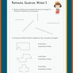 Rechtecke, Quadrate Und Winkel Fuer Flächeninhalt Rechteck Und Quadrat Arbeitsblätter