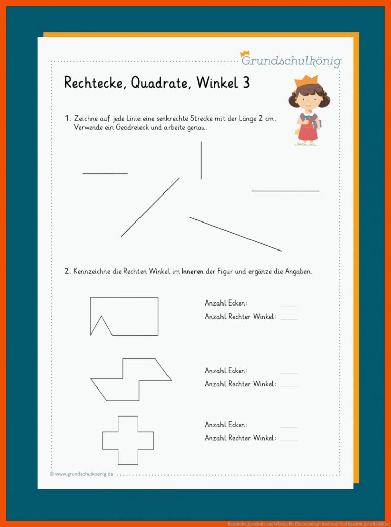 Rechtecke, Quadrate und Winkel für flächeninhalt rechteck und quadrat arbeitsblätter