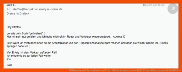 Referenzen und Rezensionen von Transaktionsanalyse-online.de für transaktionsanalyse arbeitsblätter