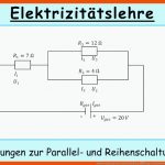 Reihenschaltung Und Parallelschaltung: Ãbungen (kirchhoffsche Regeln) Fuer Reihen Und Parallelschaltung Arbeitsblatt