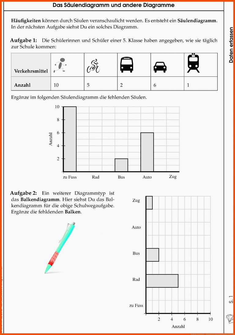 Rendtel.de: Schulmaterial -- Mathematik für diagramme grundschule arbeitsblätter