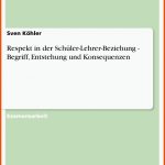 Respekt In Der SchÃ¼ler-lehrer-beziehung - Begriff, Entstehung Und ... Fuer Arbeitsblatt Respektvoller Umgang