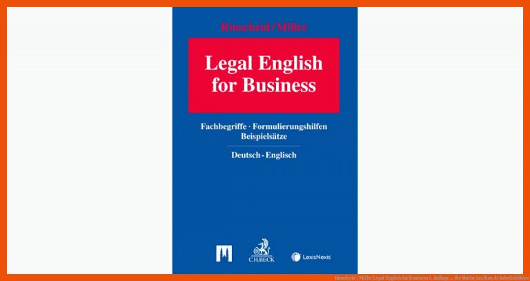 Rinscheid / Miller | Legal English for Business | 1. Auflage ... für mathe lexikon at arbeitsblätter