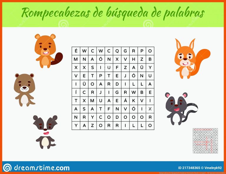 Rompecabezas De Busqueda De Palabras Wortsuche Puzzle. Lernspiel ... für spanisch arbeitsblätter