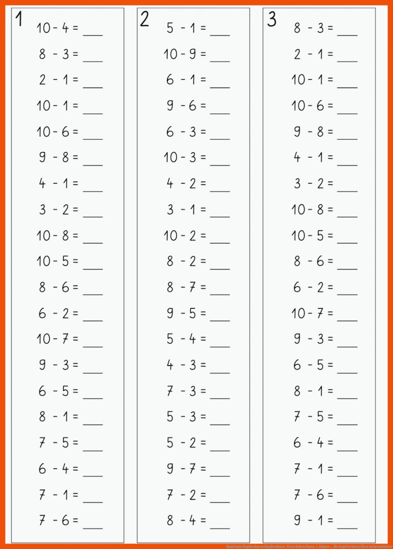 Rund ums Kopfrechnen | Kopfrechnen, Vorschulrechnen, 1. klasse ... für kopfrechnen üben arbeitsblätter
