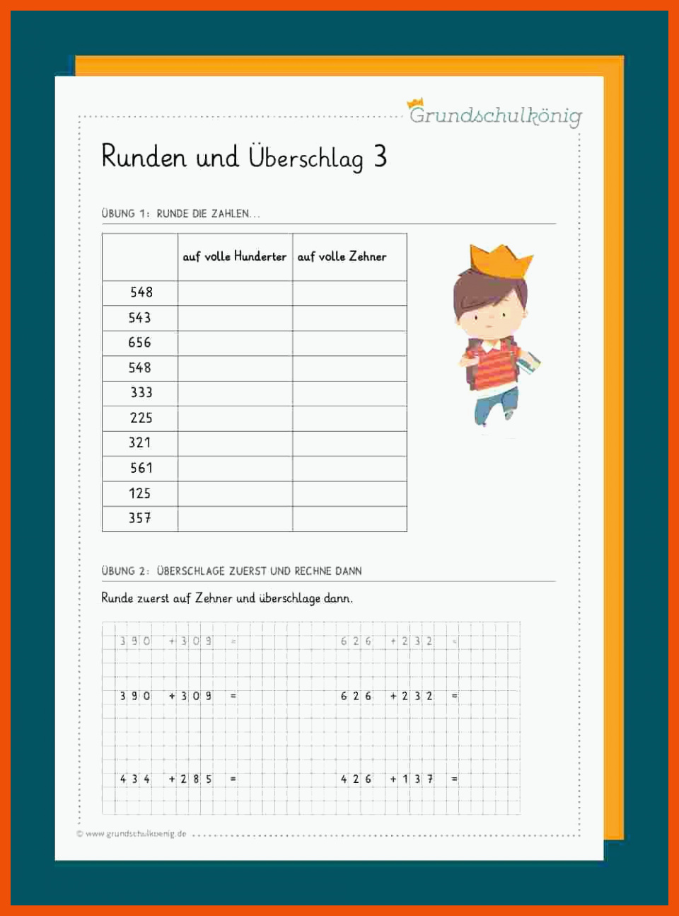 überschlagen Mathe Klasse 3 Arbeitsblätter - Mathe Arbeitsblätter