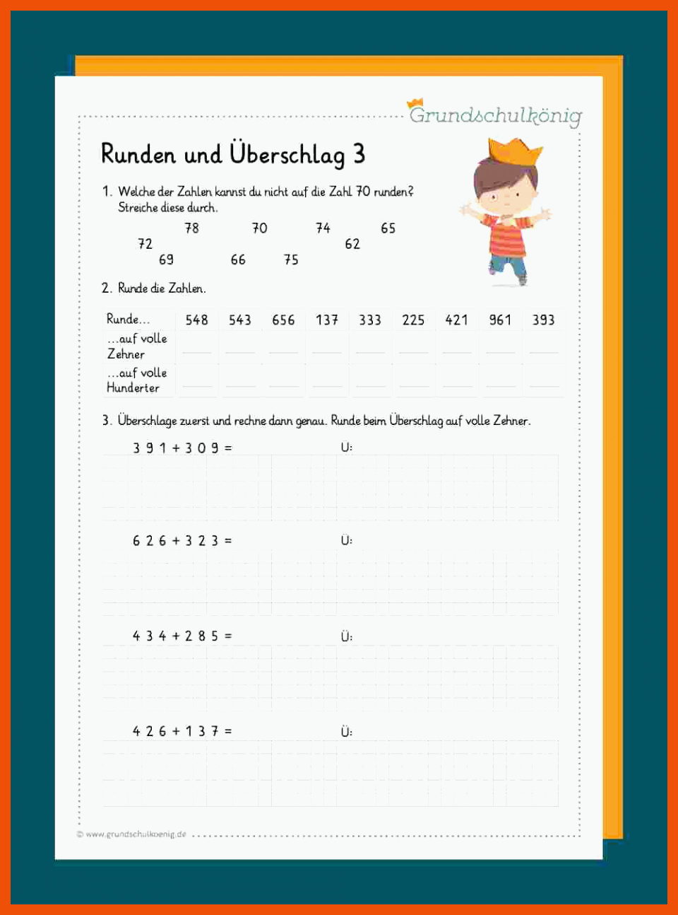 Mathematik - 5. Klasse - Runden Und überschlagen Arbeitsblätter - Mathe