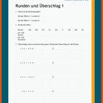 Runden Und Ãberschlag Fuer Mathematik Arbeitsblätter 1 Klasse Gymnasium